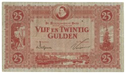 Nederland. 25 Gulden. Bankbiljet. Type 1921. Type Willem van Oranje. - Zeer Fraai.