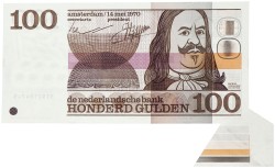 Nederland. 100 Gulden. Misdruk. Type 1970. Type Michiel de Ruyter. - Prachtig.