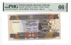Solomon Islands. 5 Dollars. Banknote. Type 1977. - PMG 66EPQ
