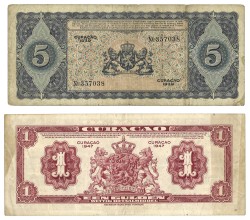 Curaçao. Lot 2 Bankbiljetten. Bankbiljetten. Type 1939 - 1947. - About UNC.