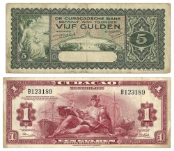 Curaçao. Lot 2 Bankbiljetten. Bankbiljetten. Type 1939 - 1947. - About UNC.