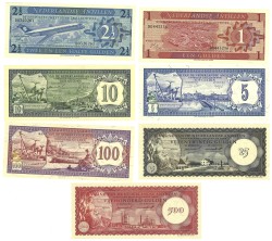 Nederlandse Antillen. Lot 7 Bankbiljetten. Bankbiljetten. Type 1962 - 1981. - About UNC.
