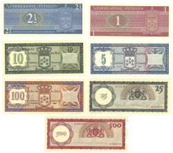 Nederlandse Antillen. Lot 7 Bankbiljetten. Bankbiljetten. Type 1962 - 1981. - About UNC.
