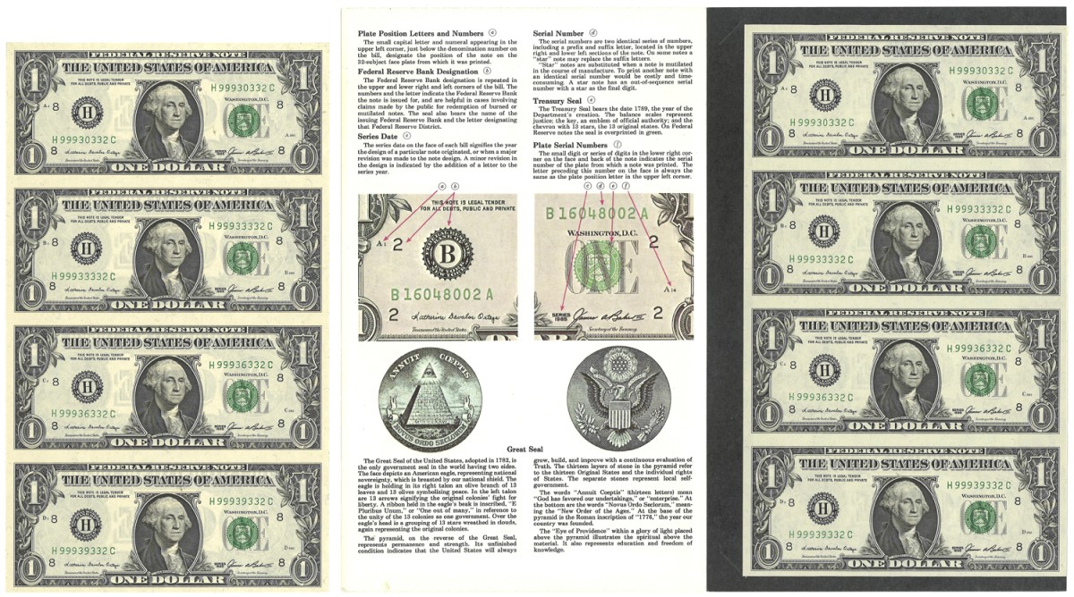 United States of America. Lot 4 Federal Reserve Banknotes. Banknotes. Type 1963-2025. Type H-Saint Louis, Missouri. - UNC.