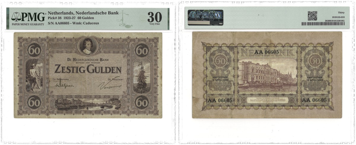 Nederland. 60 Gulden. Bankbiljet. Type 1932 - 1927. Type Frederik Henderik. - PMG 30