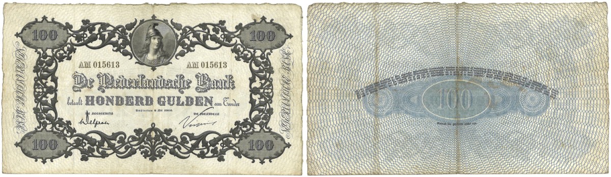 Nederland. 100 Gulden. Bankbiljet. Type 1860. - Zeer Fraai +.