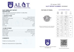 Platina ring bezet met totaal  2.27 ct. diamant, Inclusief ALGT certificaat