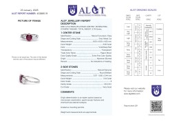 Platina ring bezet met uitzonderlijke Burmese natuurlijke robijn van 2.00 ct. en 1.34 ct. diamant, Inclusief ALGT certificaat