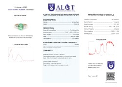 18K geelgouden ring bezet met één natuurlijke smaragd van 2.70 ct. en ca. 0.25 ct. diamant, Inclusief ALGT certificaat