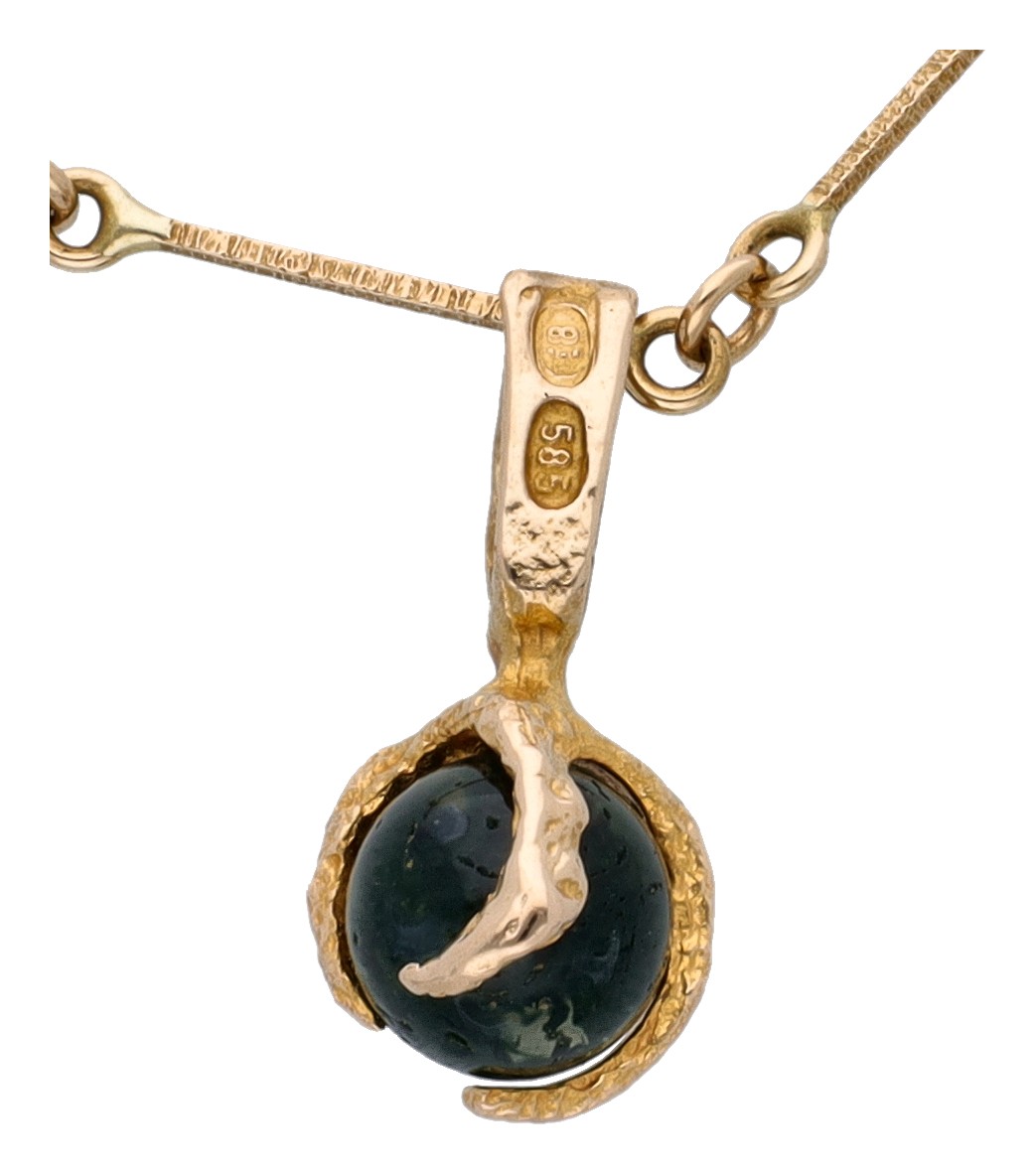 Lapponia 14K geelgouden collier met hanger 'moss gold' 