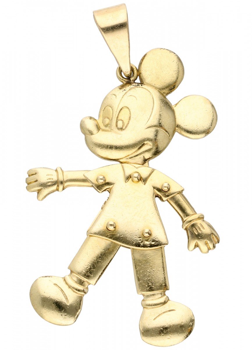 14 kt. Geelgouden hanger in de vorm van Disney's Mickey Mouse.
