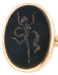 18K geelgouden manchetknopen bezet met onyx