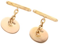 18K geelgouden manchetknopen bezet met onyx