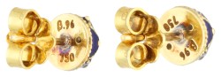 18K geelgouden vintage oorstekers met emaille