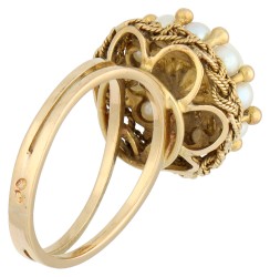 14K geelgouden ring met cultivé parels