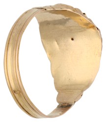 18K geelgouden antieke ring met emaille