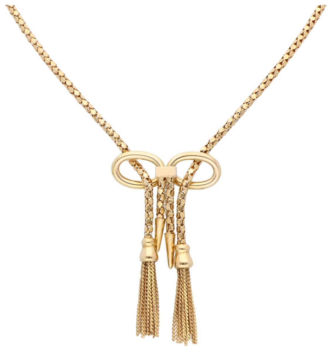 18K geelgouden collier met kwastjes