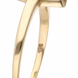 Geelgouden Art Deco-ring bezet met ca. 0.10 ct. diamant - BWG 10 kt.
