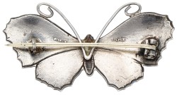 Sterling zilveren vlinder broche met emaille