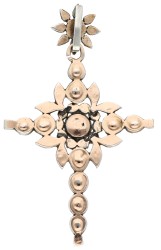 Zilveren antieke kruisvormige hanger met diamanten