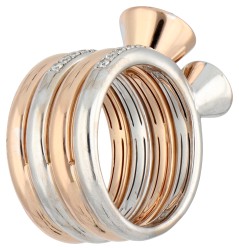 Hulchi Belluni  Funghetti 18K bicolor gouden ring bezet met diamant