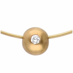 Geelgouden klassieke Niessing Coil met de Diamond Sphere pendant - 18 kt.