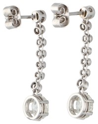 Platina oorhangers bezet met old European geslepen diamant