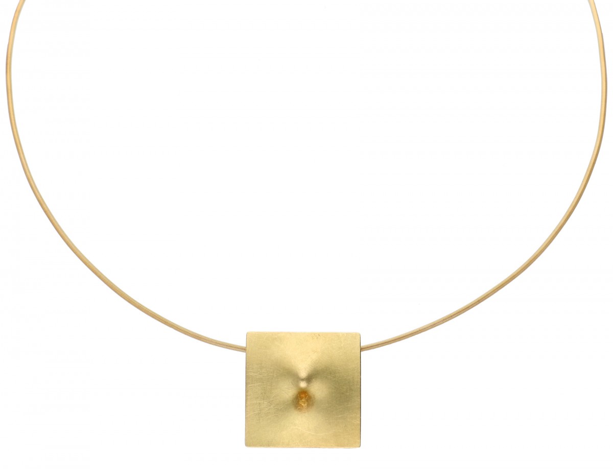 Geelgouden Niessing collier met Pythagoras hanger - 18 kt.