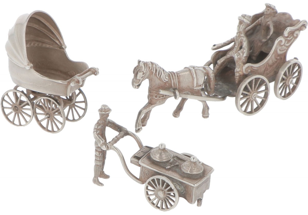 (3) delig lot miniaturen zilver.