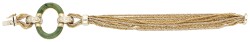 Wolfers Frères, 18K bicolor gouden armband bezet met nefriet jade en diamanten 