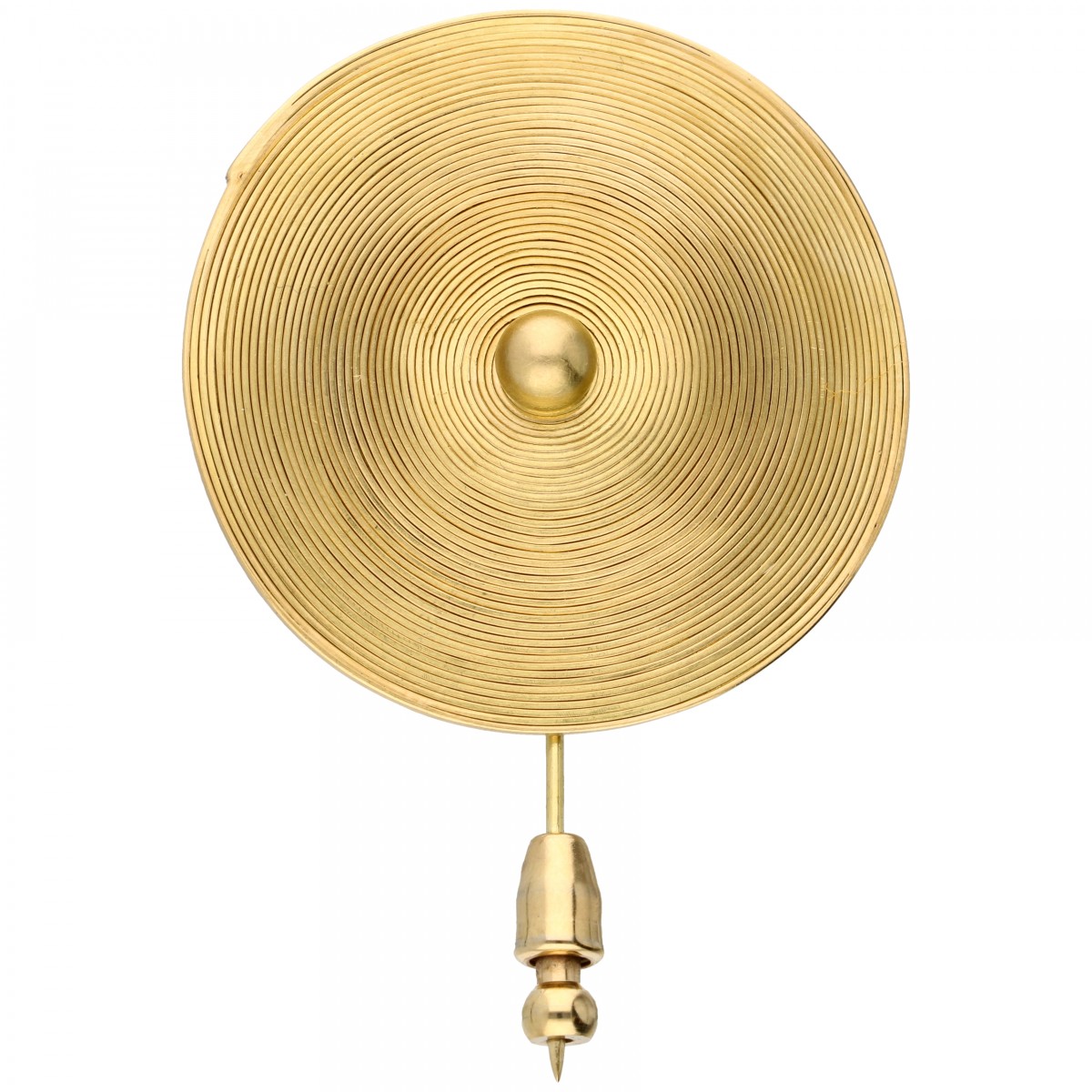 Geelgouden Niessing FormEs vervormbare schijf op een reversspeld - 18 kt.