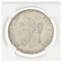 Belgium. Leopold II. 5 Francs. 1875. AU 58