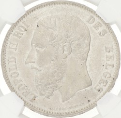 Belgium. Leopold II. 5 Francs. 1874. MS 62