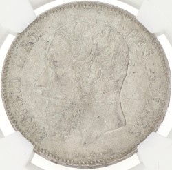 Belgium. Leopold II. 5 Francs. 1873. MS 61