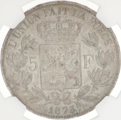 Belgium. Leopold II. 5 Francs. 1873. MS 61