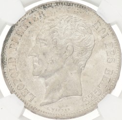 Belgium. Leopold I. 5 Francs. 1850 - No dot above date. MS 60