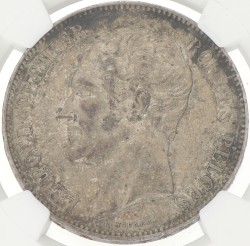 Belgium. Leopold I. 5 Francs. 1851 - Dot above date. AU 53