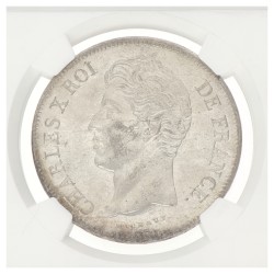 France. Second kingdom. Charles X. 5 Francs. 1827 W. MS 63