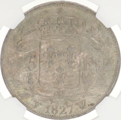 France. Second kingdom. Charles X. 5 Francs. 1827 W. MS 60
