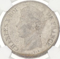 France. Second kingdom. Charles X. 5 Francs. 1827 W. AU 55