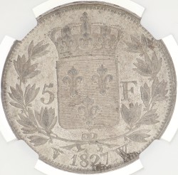 France. Second kingdom. Charles X. 5 Francs. 1827 W. AU 55