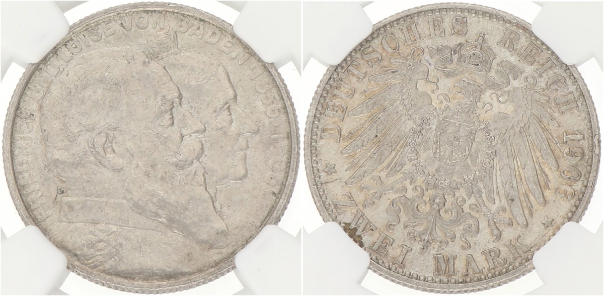 German states. Baden. 2 Mark - Wedding anniversary. 1906. MS 62