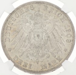 German states. Prussia. Wilhelm II. 3 Mark. 1909 A. MS 62