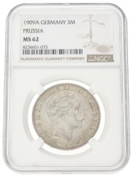 German states. Prussia. Wilhelm II. 3 Mark. 1909 A. MS 62