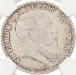 German states. Baden. Friedrich. 2 Mark. 1905 G. AU 55