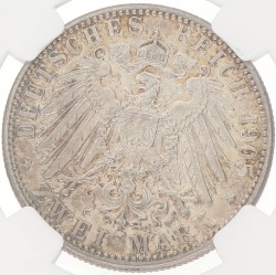 German states. Baden. Friedrich. 2 Mark. 1905 G. AU 55