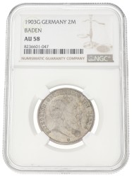 German states. Baden. Friedrich. 2 Mark. 1903 G. AU 58