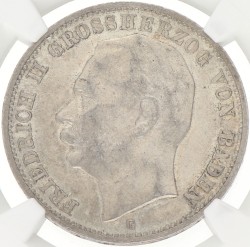 German states. Baden. Friedrich II. 3 Mark. 1914 G. AU 55