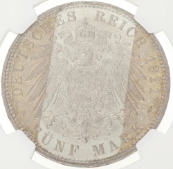 German states. Bavaria. Luitpold. 5 Mark - 90th birthday. 1911 D. MS 64