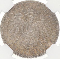 German states. Bavaria. Luitpold. 2 Mark - 90th birthday. 1911 D. MS 64